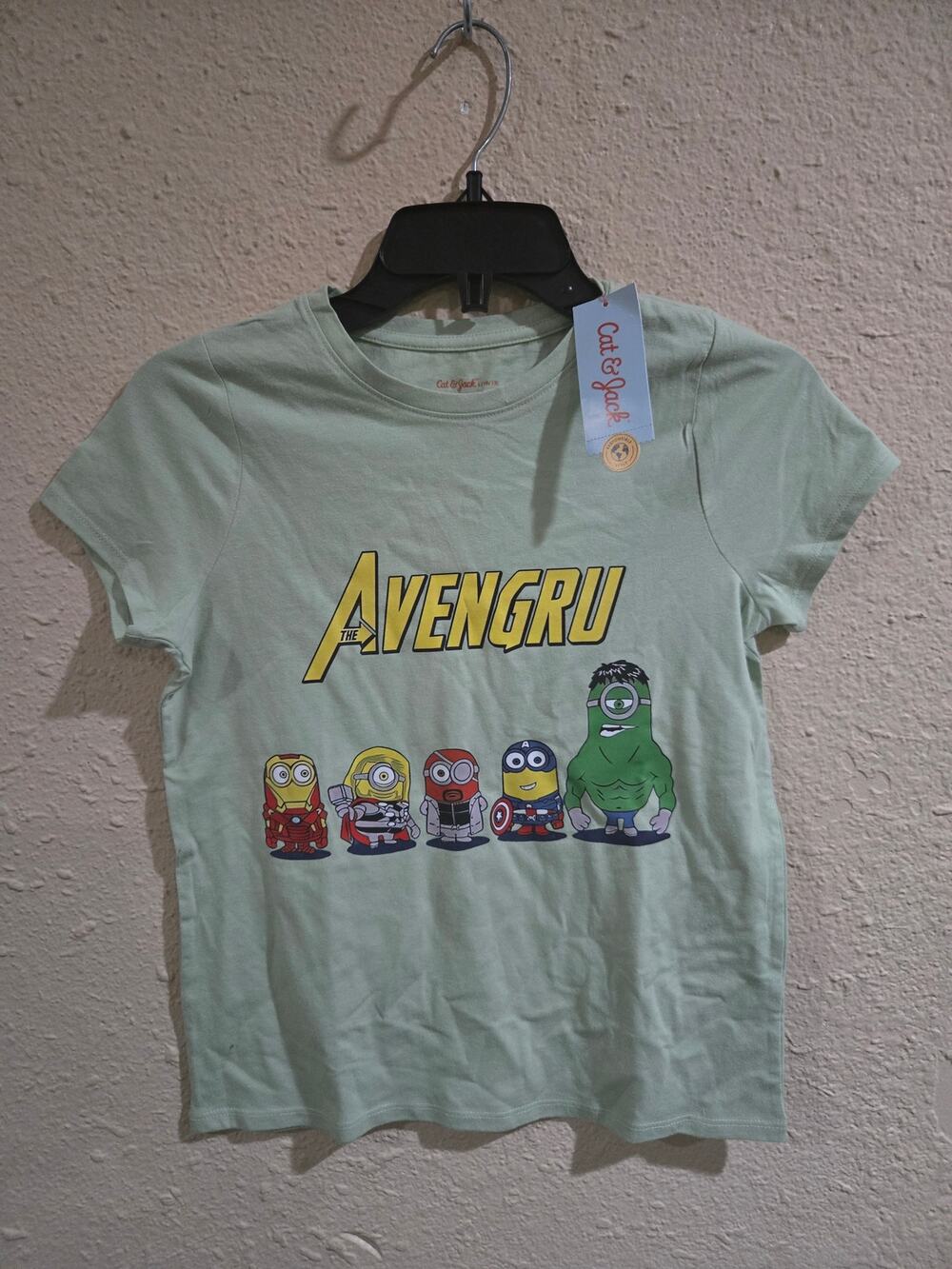 Kids Minions Avengru Avengers Shirt, Green, Large 10/12